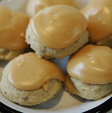Black Walnut Maple Cookies with Brown Sugar Icing