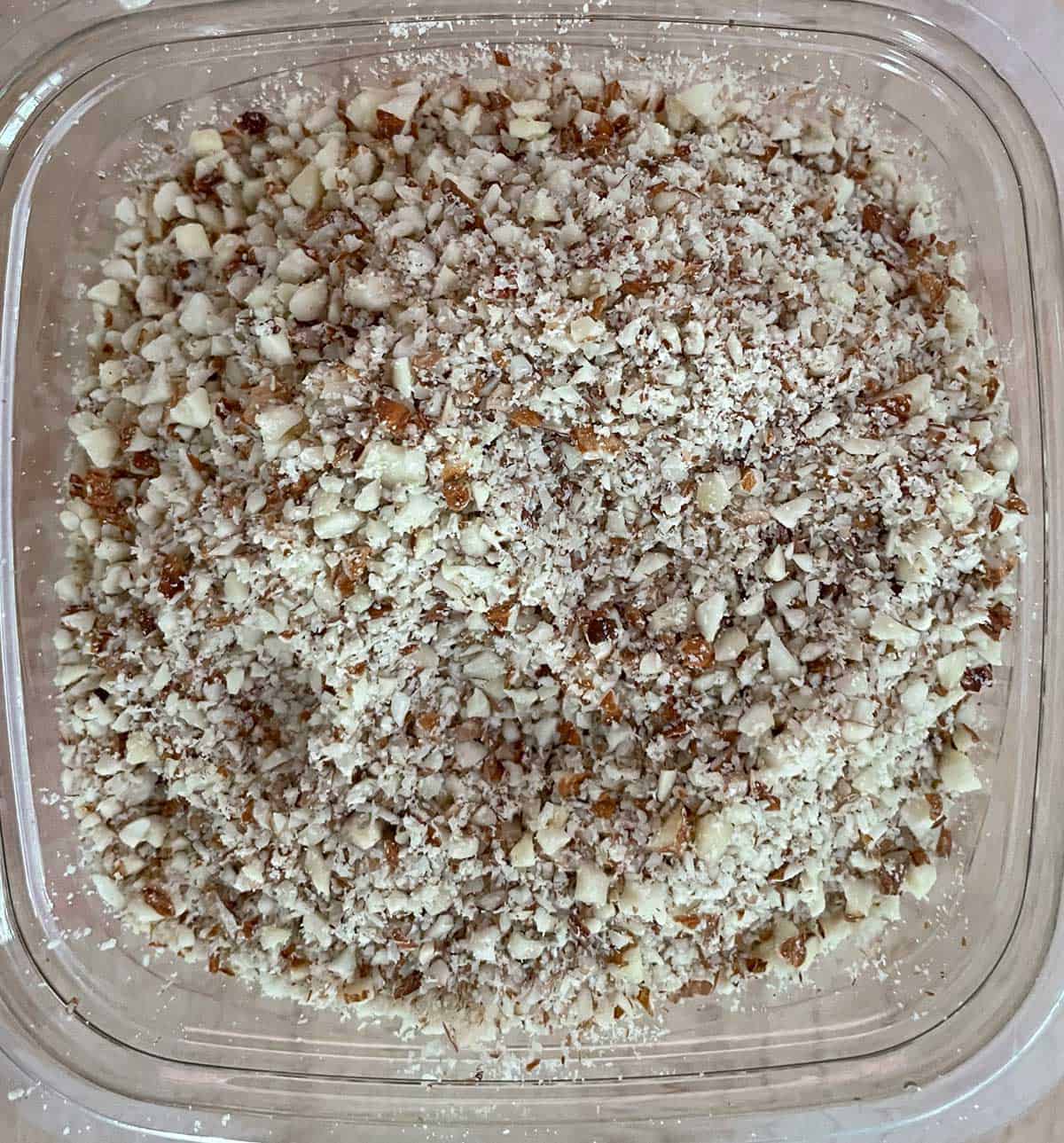 Almond Crescent - chopped up almonds that were pulsed in a food processor.