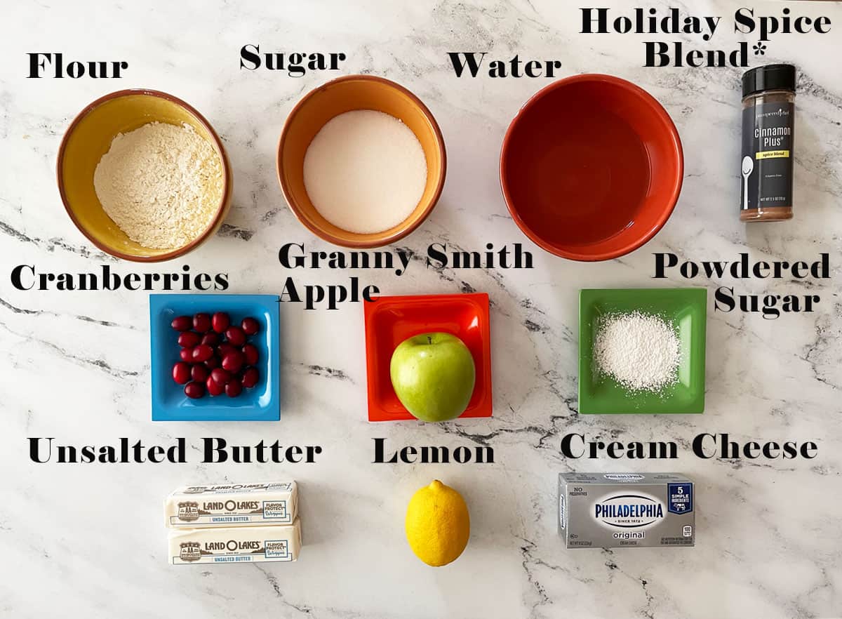 Apple Cranberry Homemade Jam Cookies Ingredients.
