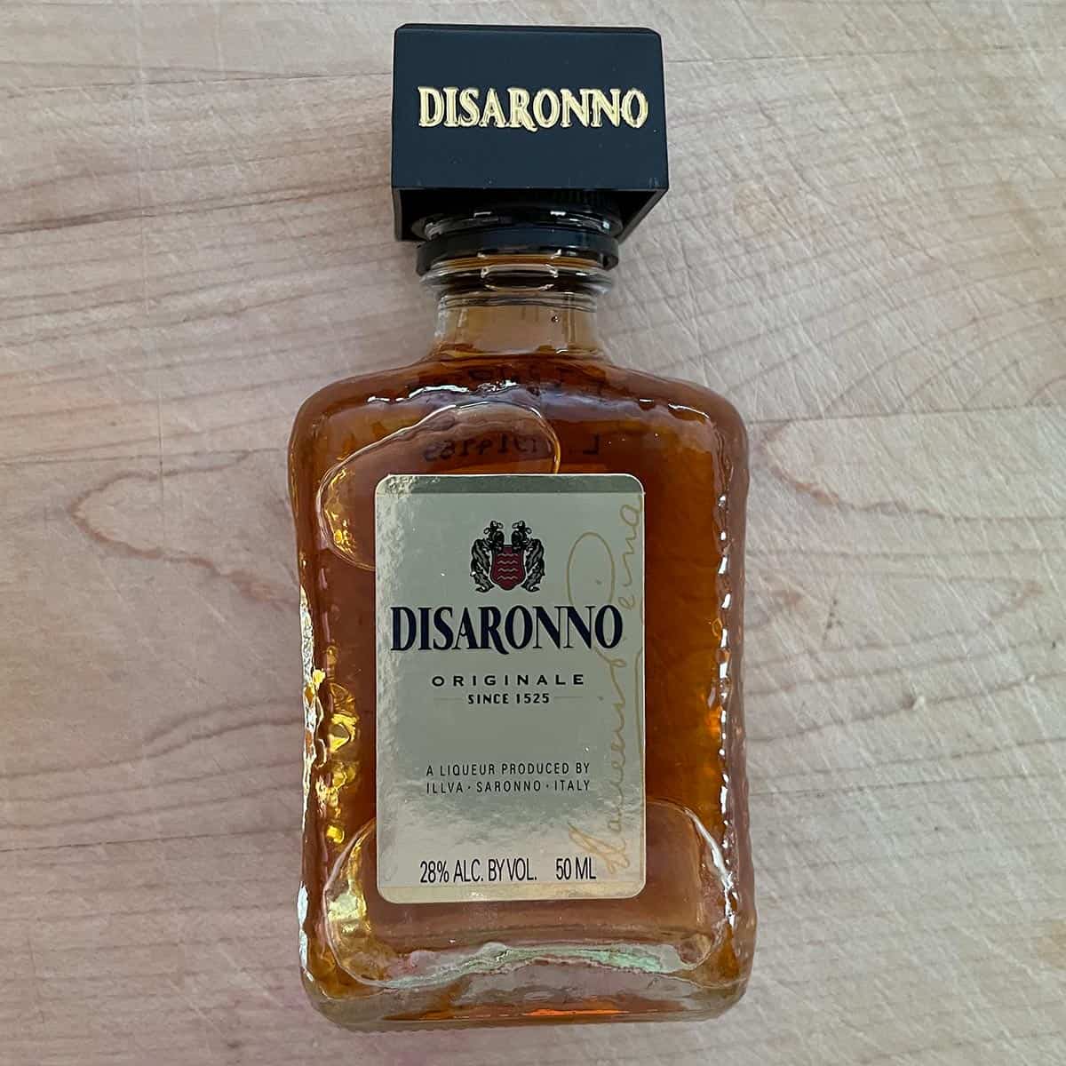 Small bottle of Disaronno Amaretto.