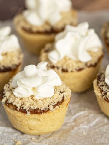 Shoofly Pie Cookie Cups with Whip Cream on Top.