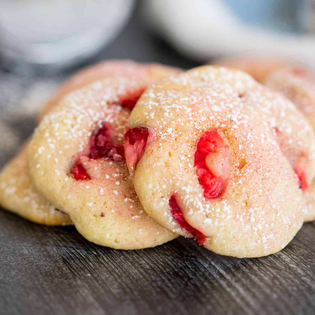 Strawberry Shortcake Cookies displayed and ready to eat.