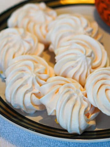 Orange Meringue after baking, and they lose a little of the orange color.