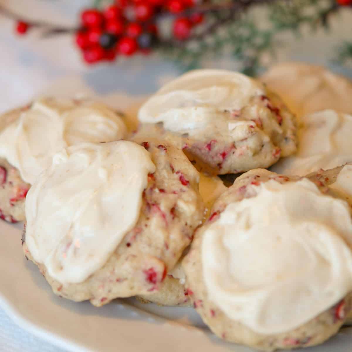 Frosted Cranberry and Walnut Cookies new feature image.