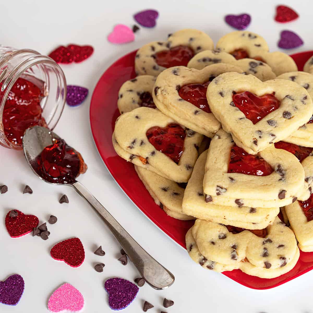 Strawberry and chocolate chip heart feature photo
