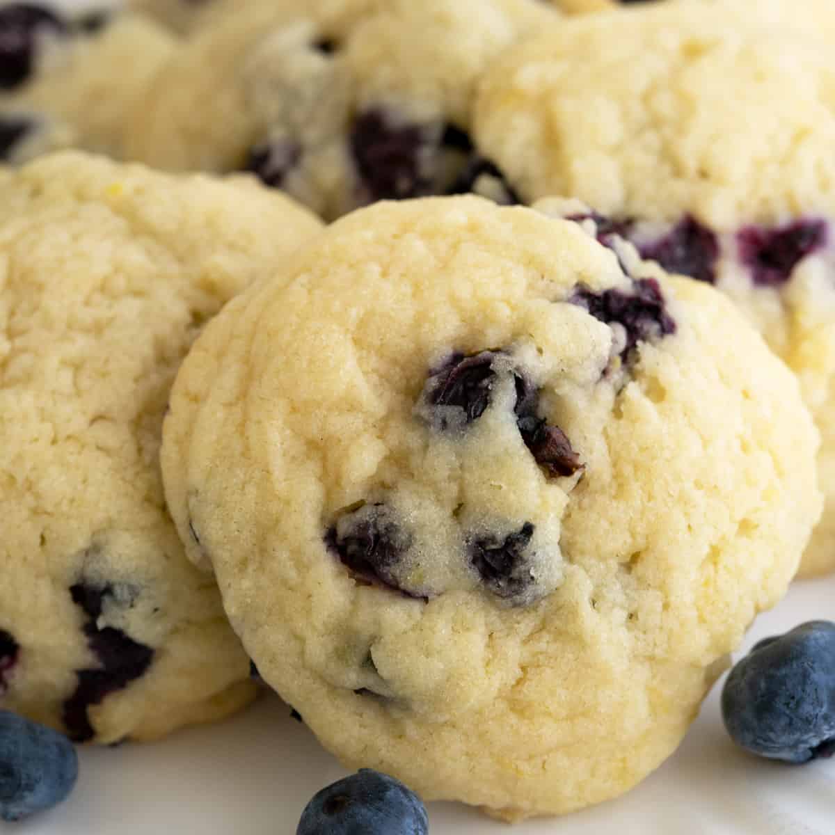 Close up of cookies with blueberries.