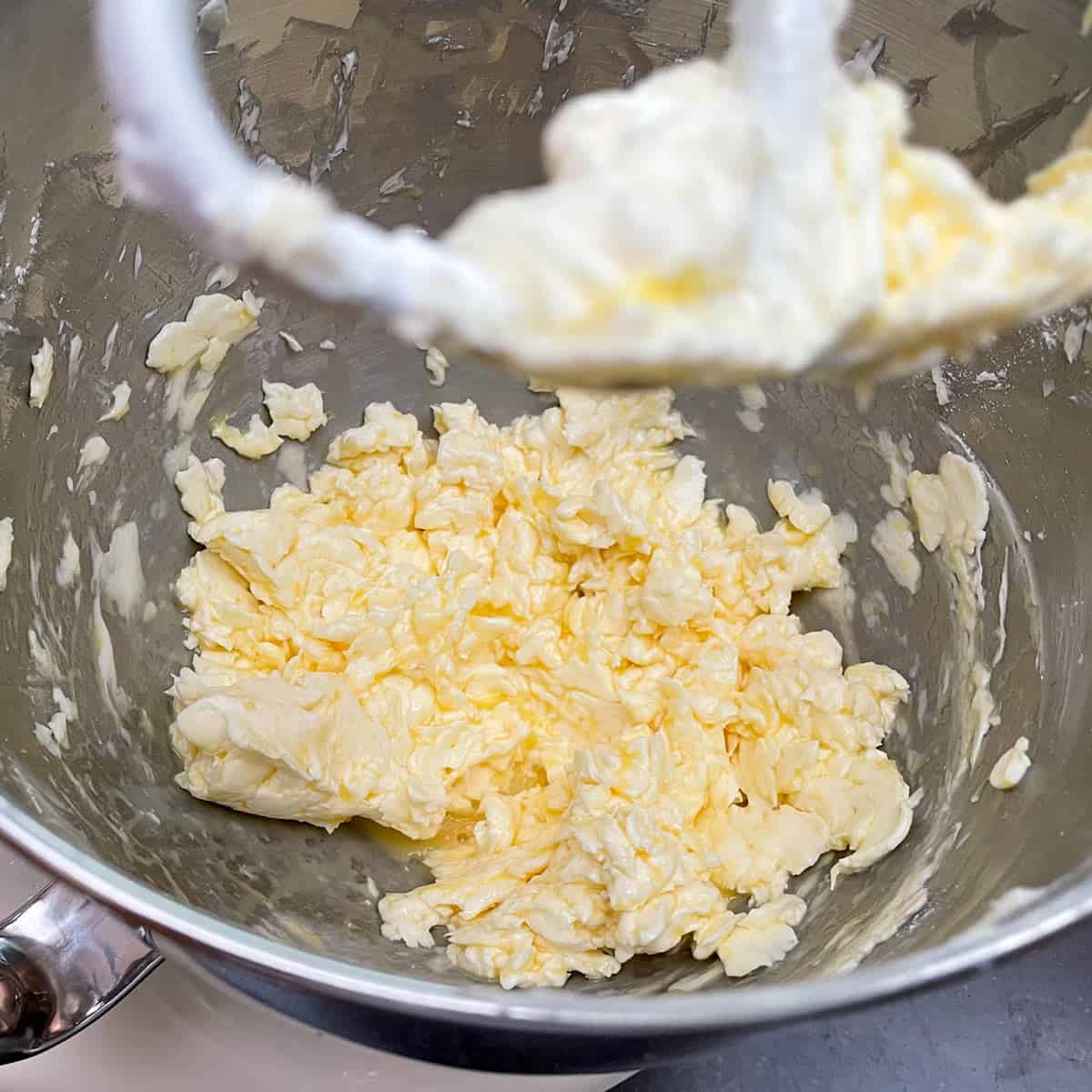 Cookie dough after egg is added.