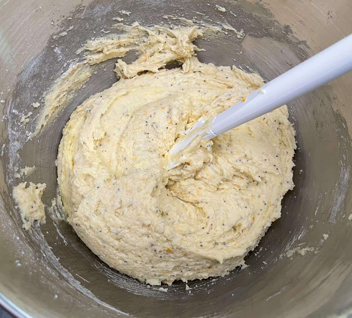 All ingredients mixed and ready to be scooped on a cookie sheet pan.