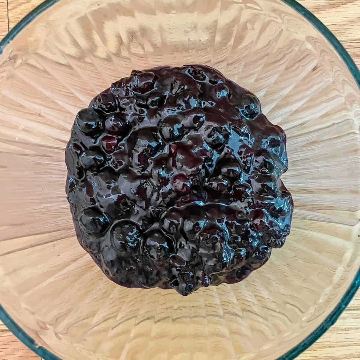 After whole blueberries are added to the cooled cooked blueberries.