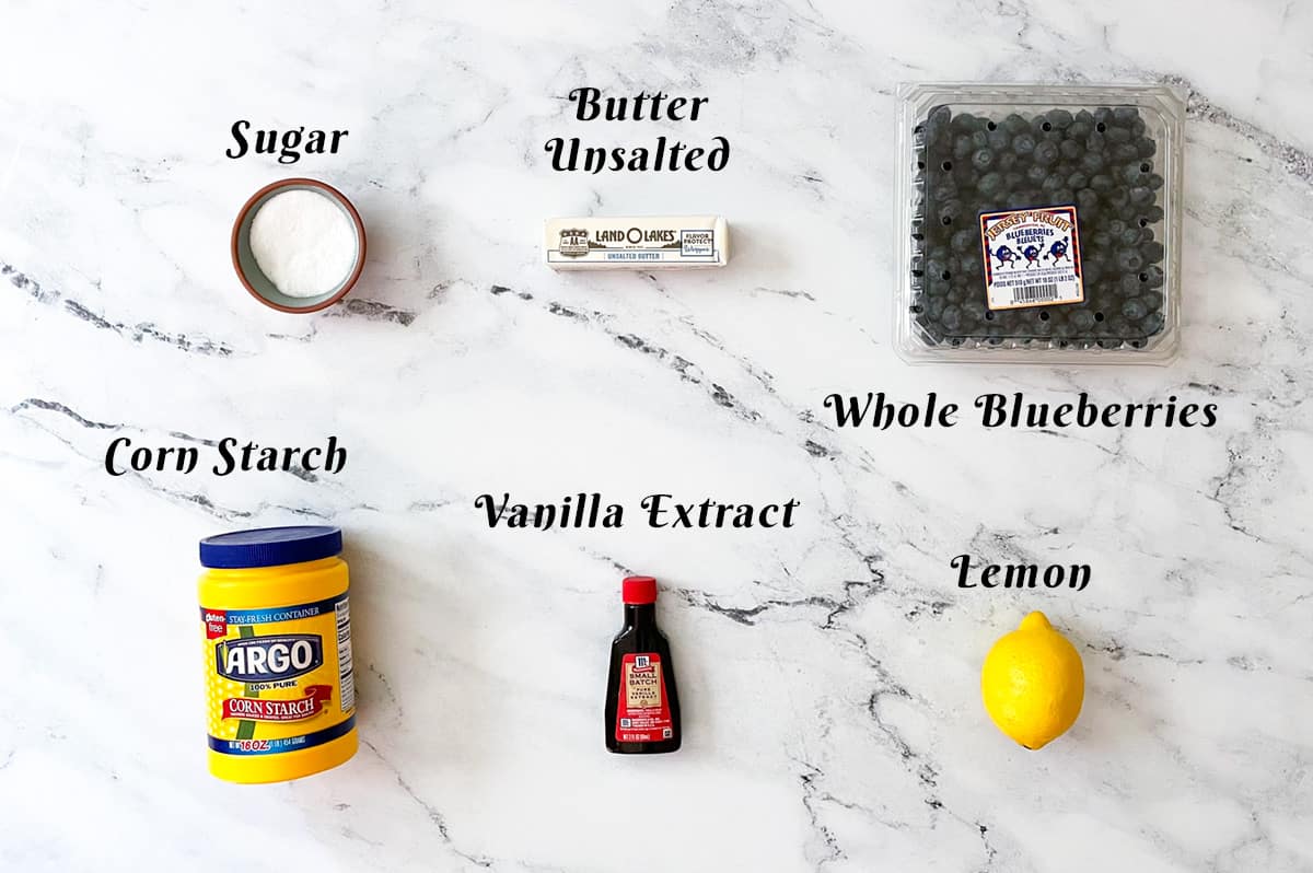 Blueberry filling ingredients.