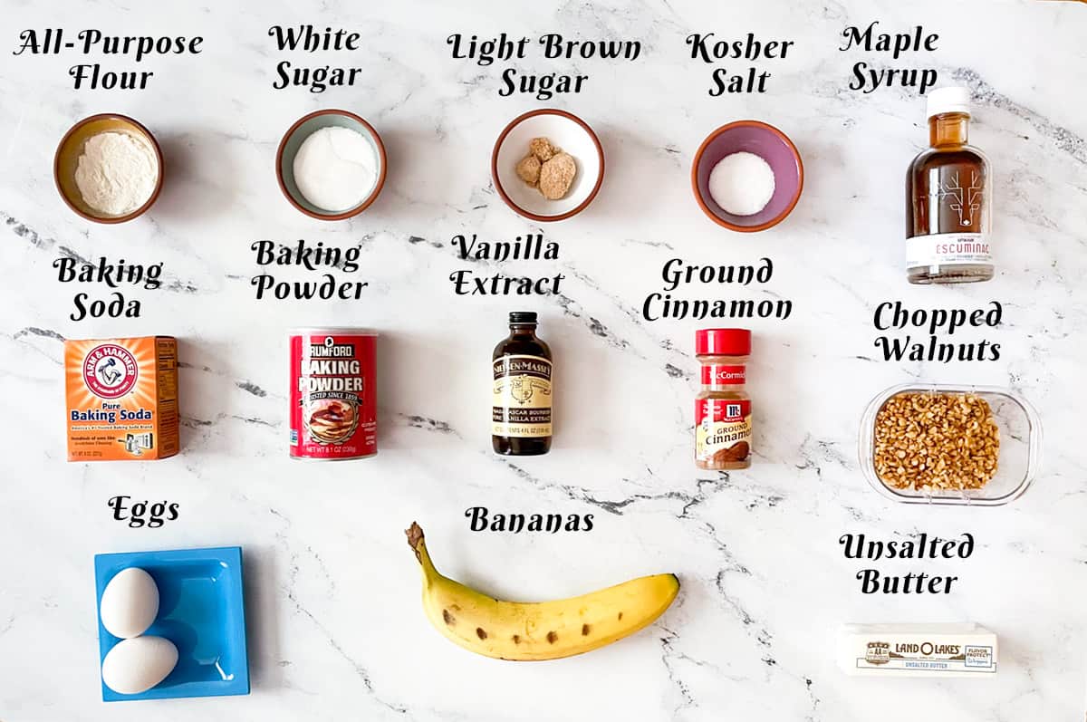 Ingredients for banana bread cookies.