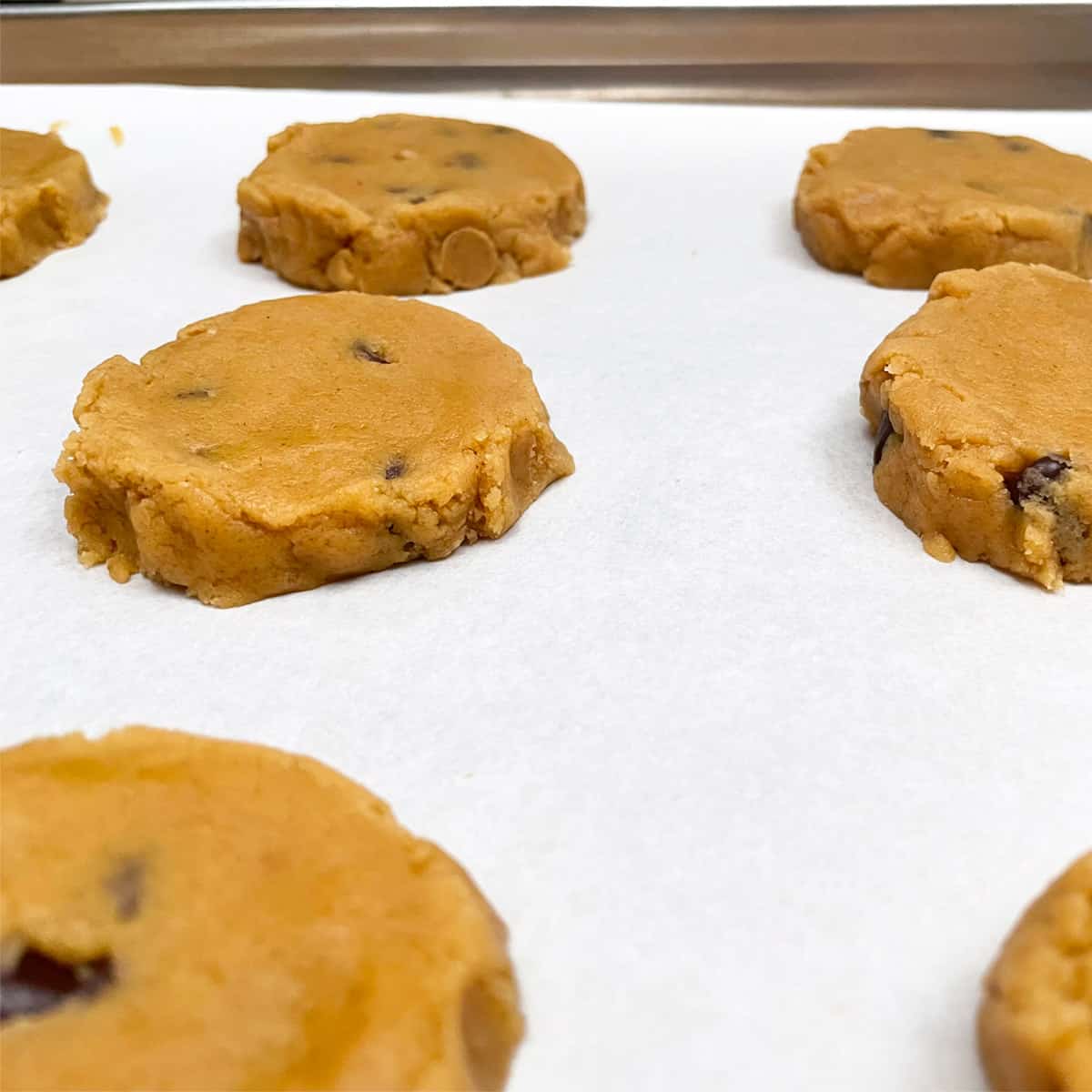 How thick to make the peanut butter cookies.