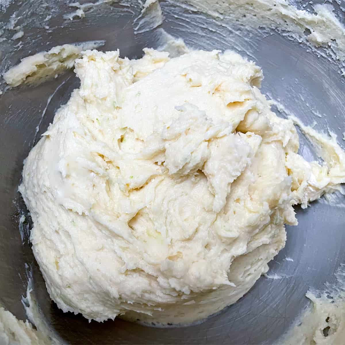 Key lime cookie batter getting ready to be chilled.