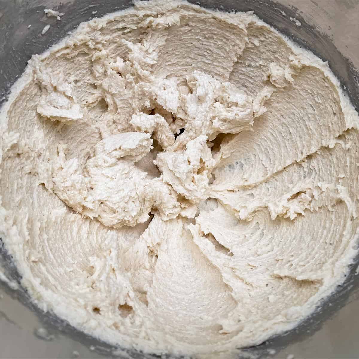 Butter and sugars mixed after 4 minutes.