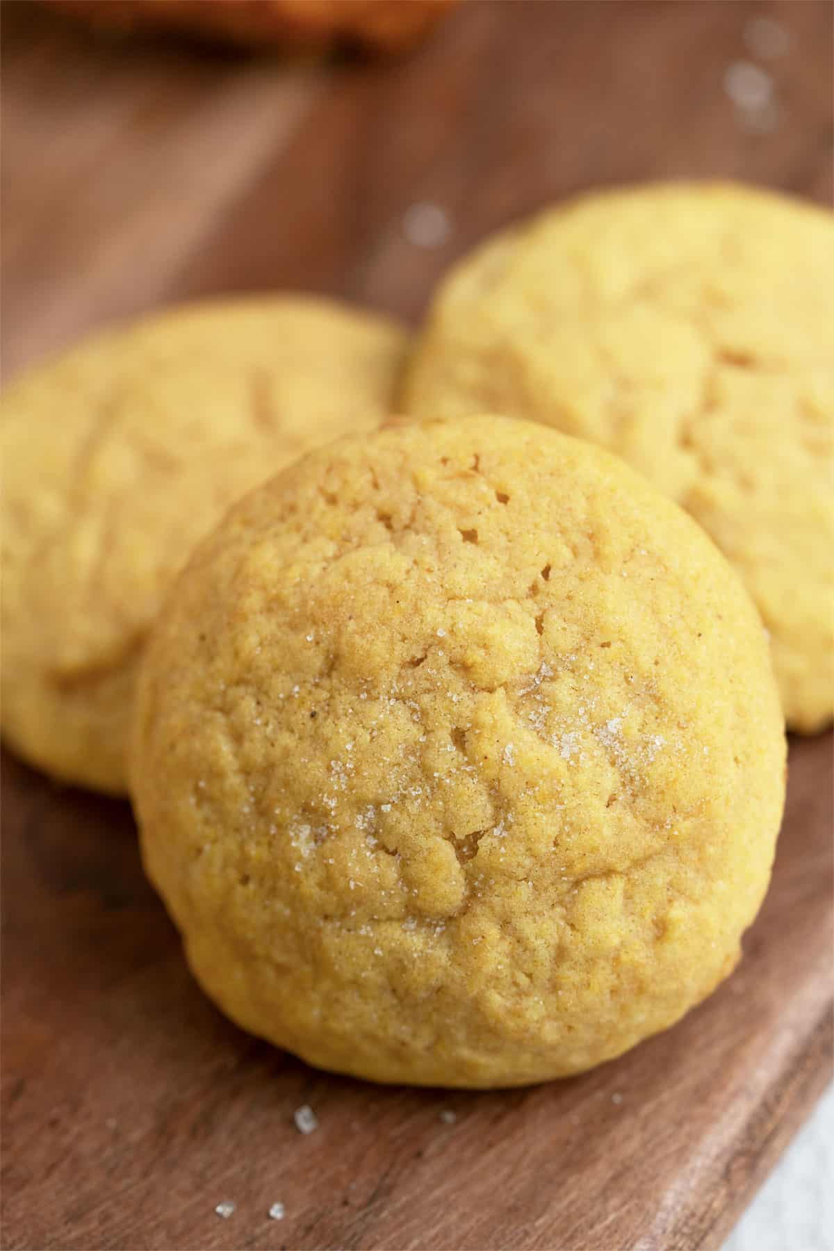 Close up picture of Pumpkin Sugar Cookies.