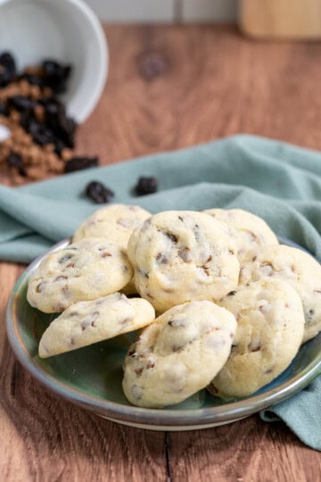 A dish of Cherry Caramel Sea Salt Cookies.