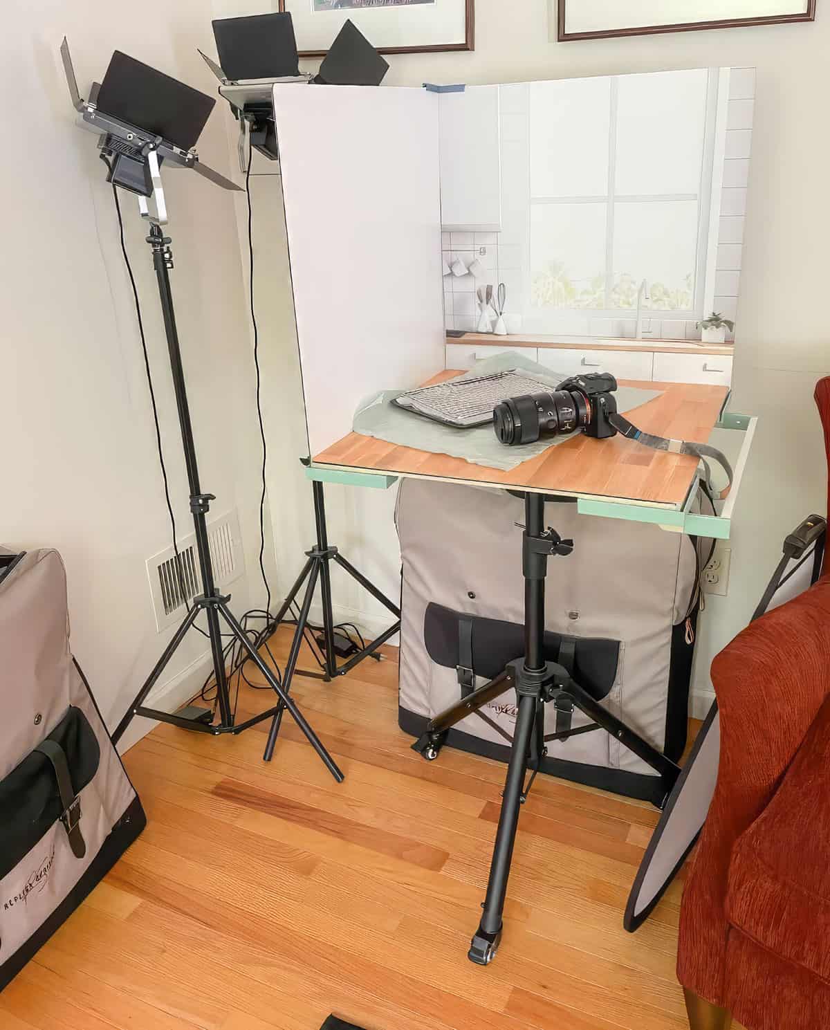 A view of my set up for taking photos from Replica Surfaces Studio.