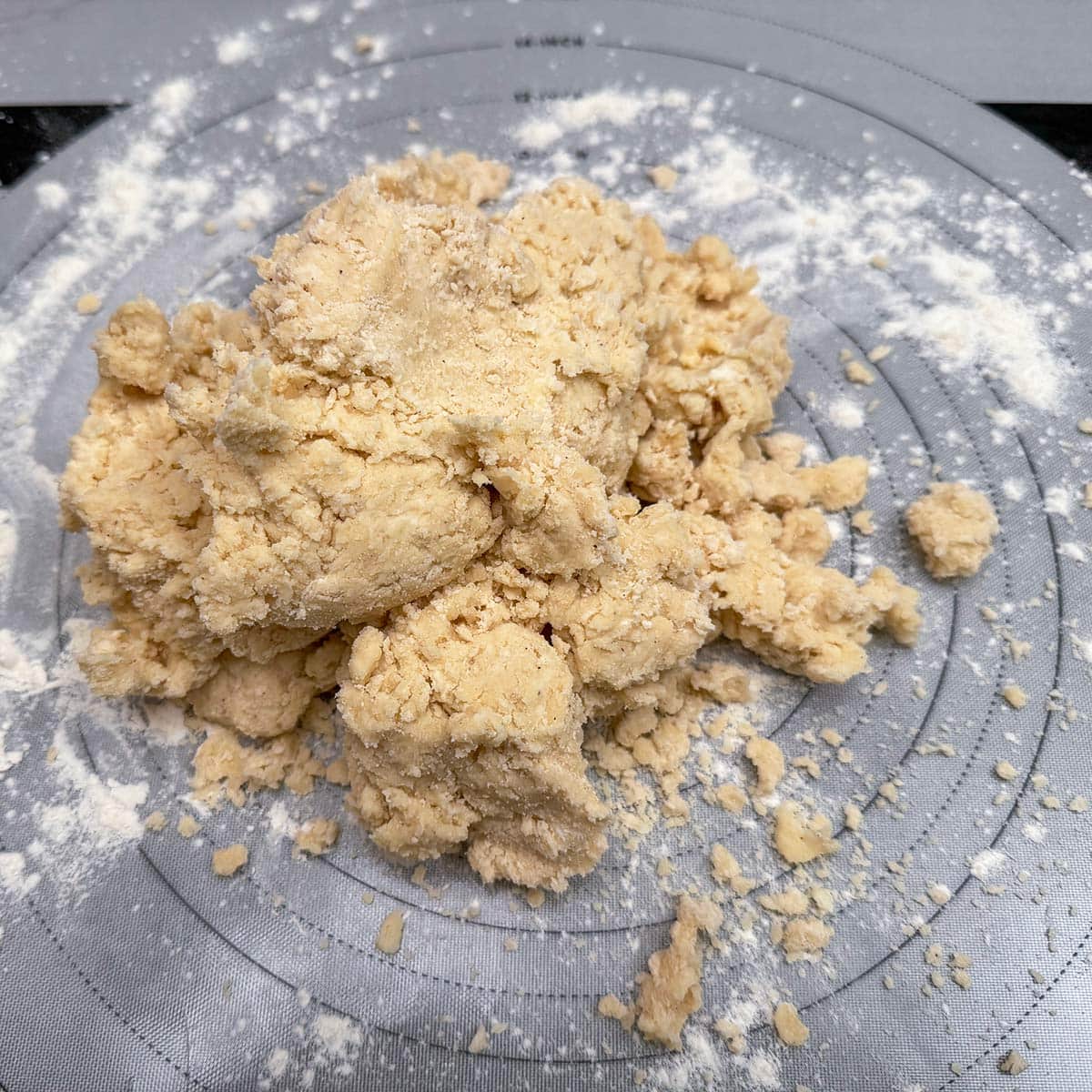 Pile of cookie dough before kneading it together.