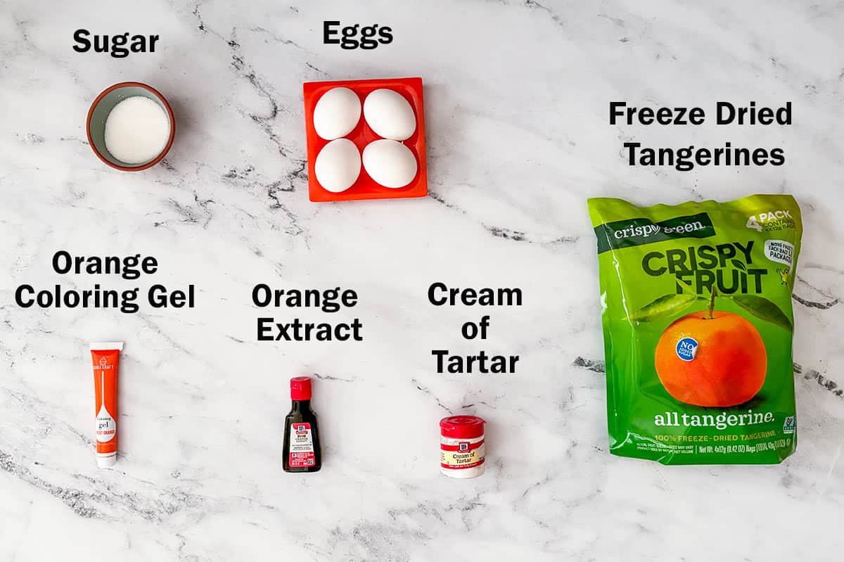 Tangerine meringue cookie ingredients.