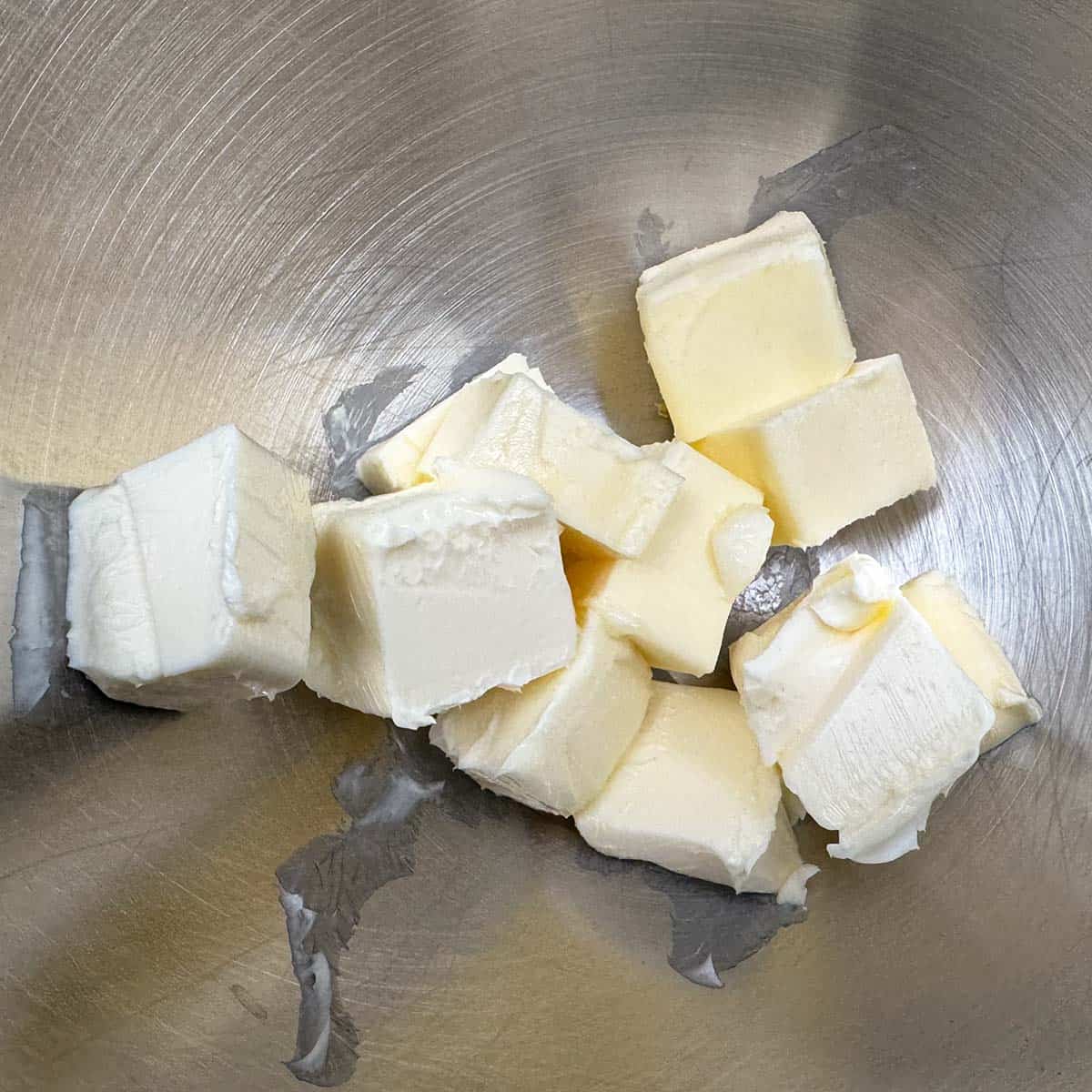 Butter cubed and ready for the mixer.