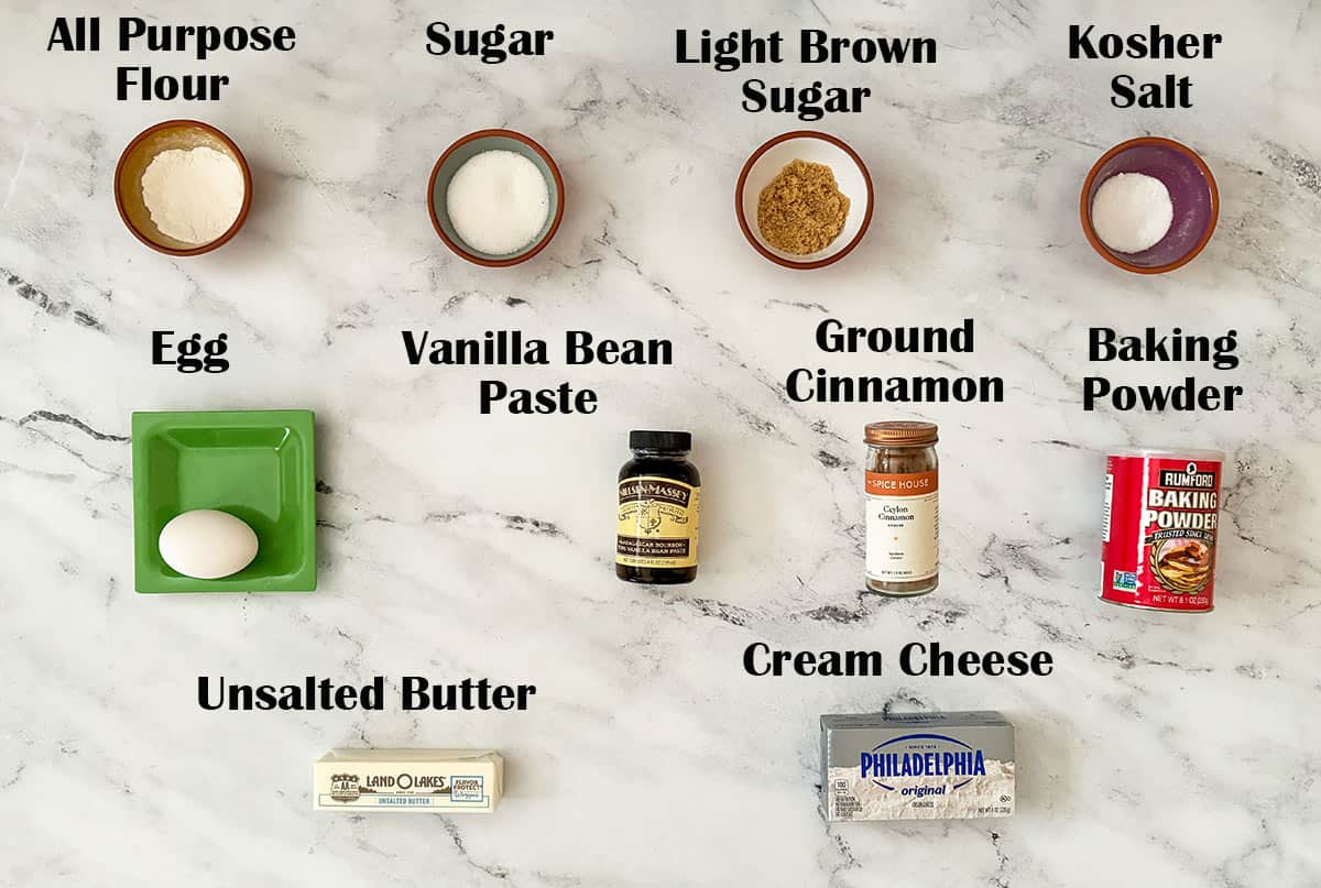 Ingredients for the coffee cake cookie.