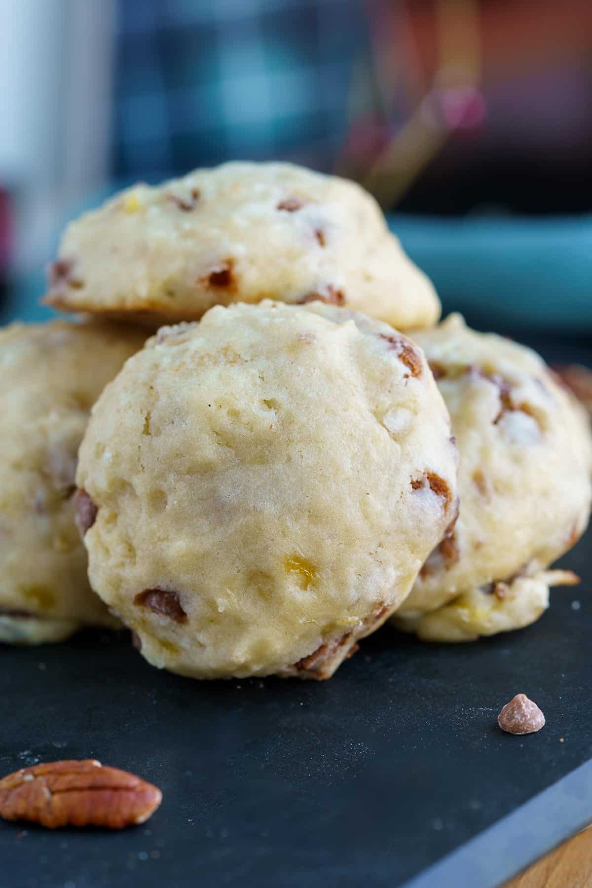 Banana Pecan Cookies with Caramel Chips full image.