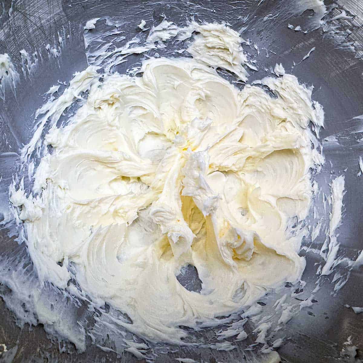 Creamed butter for the cookies before the sugars are added.