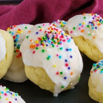 Italian Anise Cookies - Soft, Glazed and Perfect for the Holidays sitting on a board.