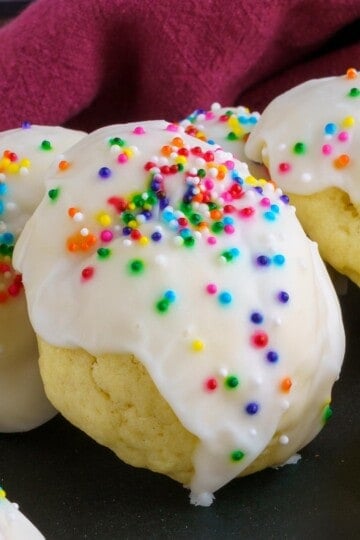 Italian Anise Cookies - Soft, Glazed and Perfect for the Holidays sitting on a board.