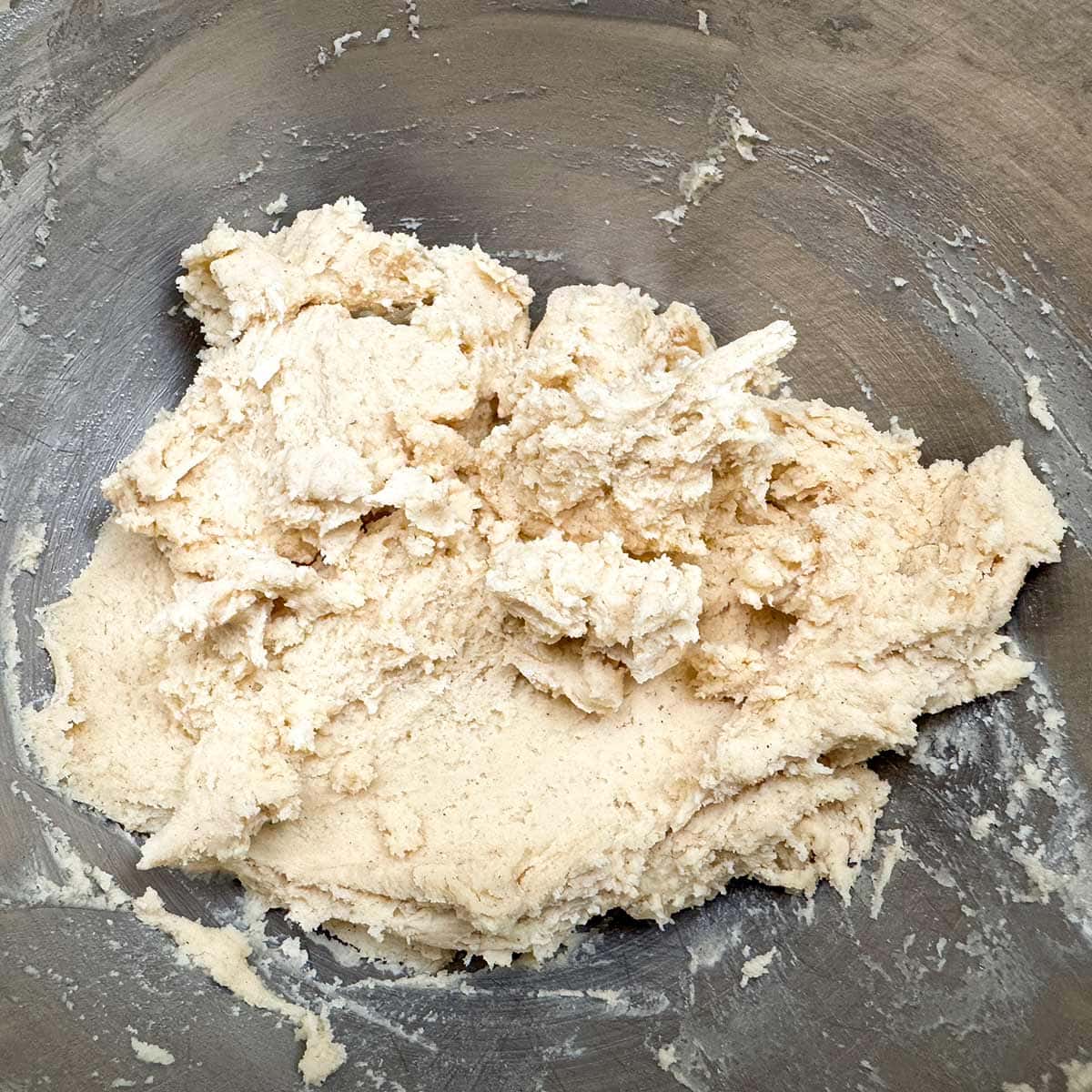 All ingredients mixed in mixer bowl.