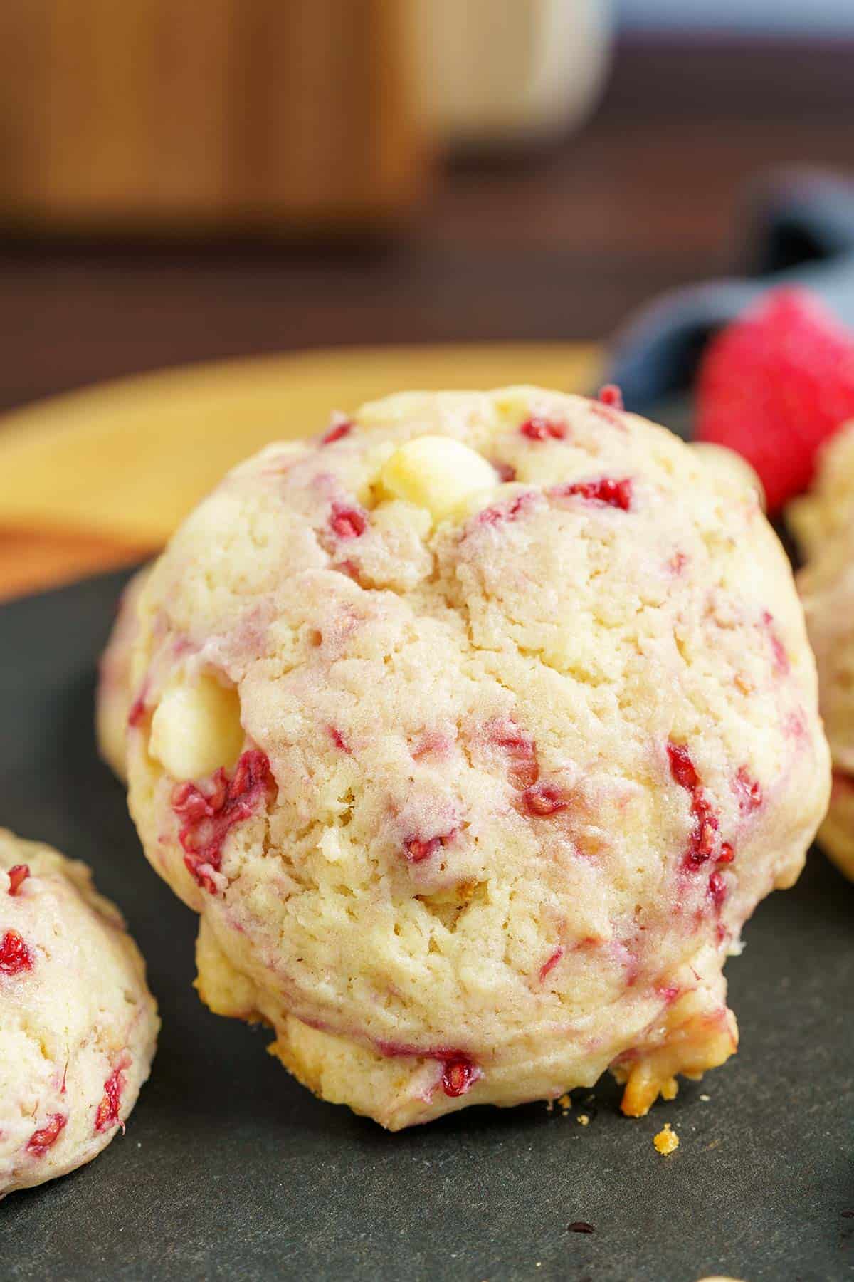 Raspberry Hazelnut Mascarpone Cookies full length feature image.