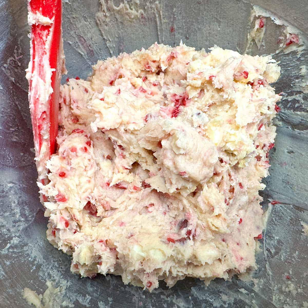 All ingredients in a mixer bowl ready to be chilled.