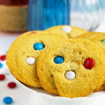 Red white and blue MM cookies ready for the 4th of July.