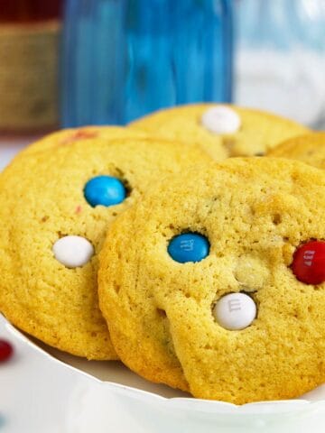 Red white and blue MM cookies ready for the 4th of July.