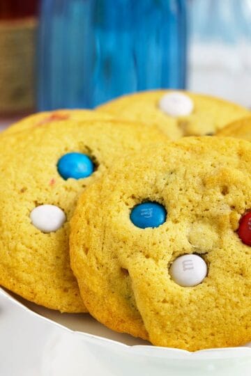 Red white and blue MM cookies ready for the 4th of July.
