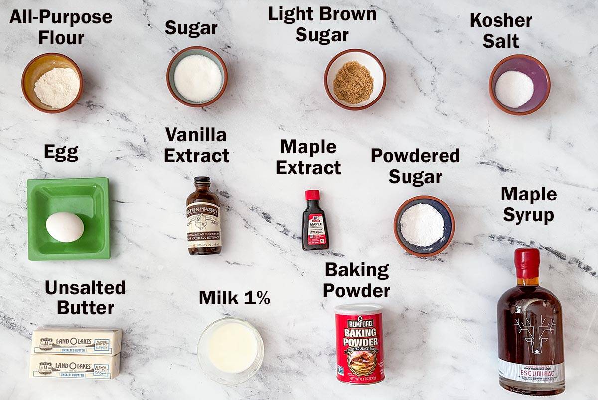 Ingredients to make Double Maple Sugar Cookies