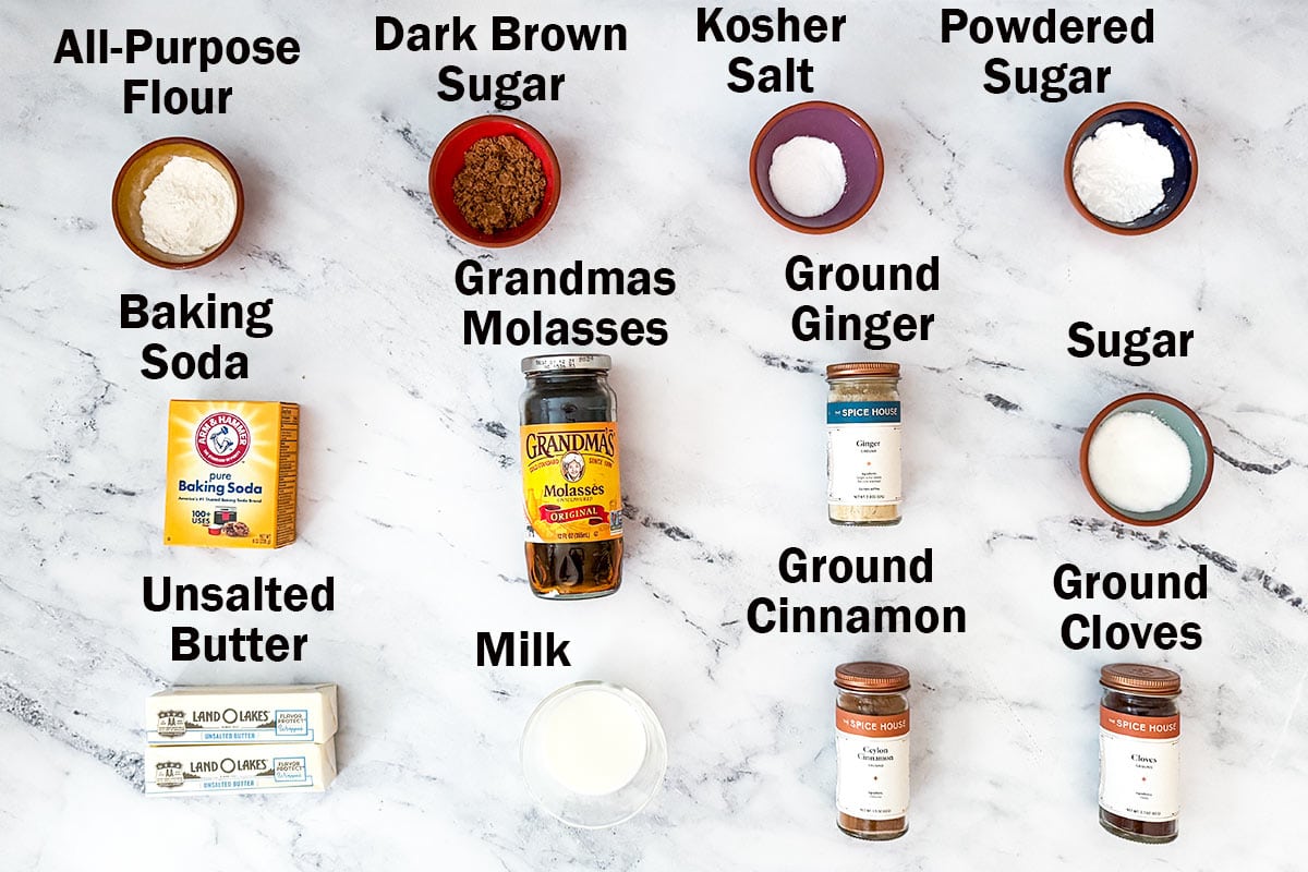 Ingredients for making gingerbread crinkle cookies.