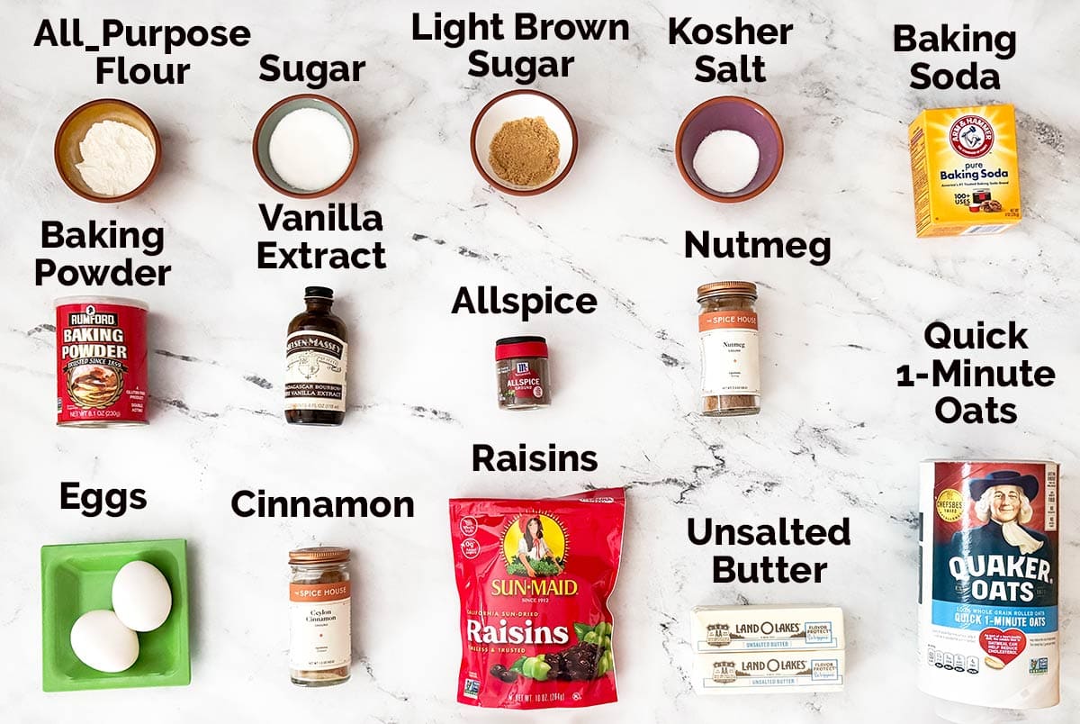 Oatmeal raisin cookies ingredients,