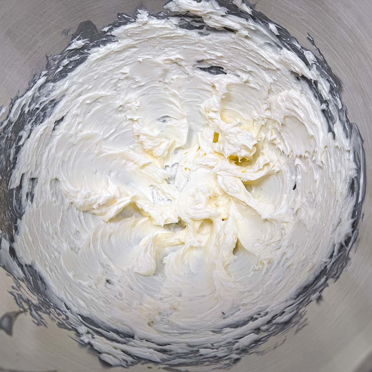 Butter that has been creamed for a minute and has soft peaks.