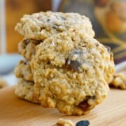 Soft oatmeal with dates and walnuts cookies feature image.