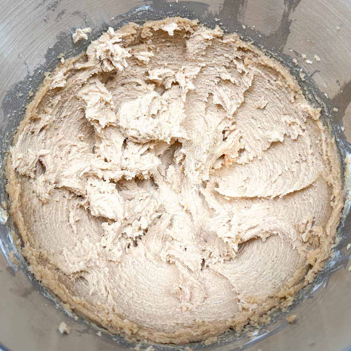 Brown sugar mixed for 3 minutes with the creamed butter.