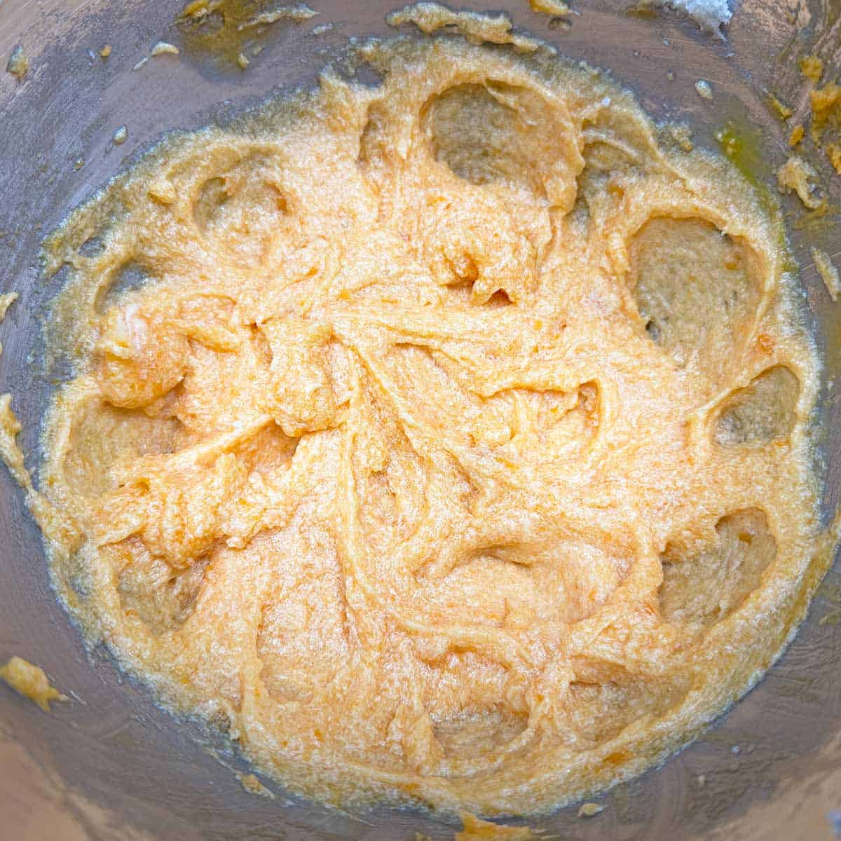 All the wet ingredients are mixed and looks very soft.