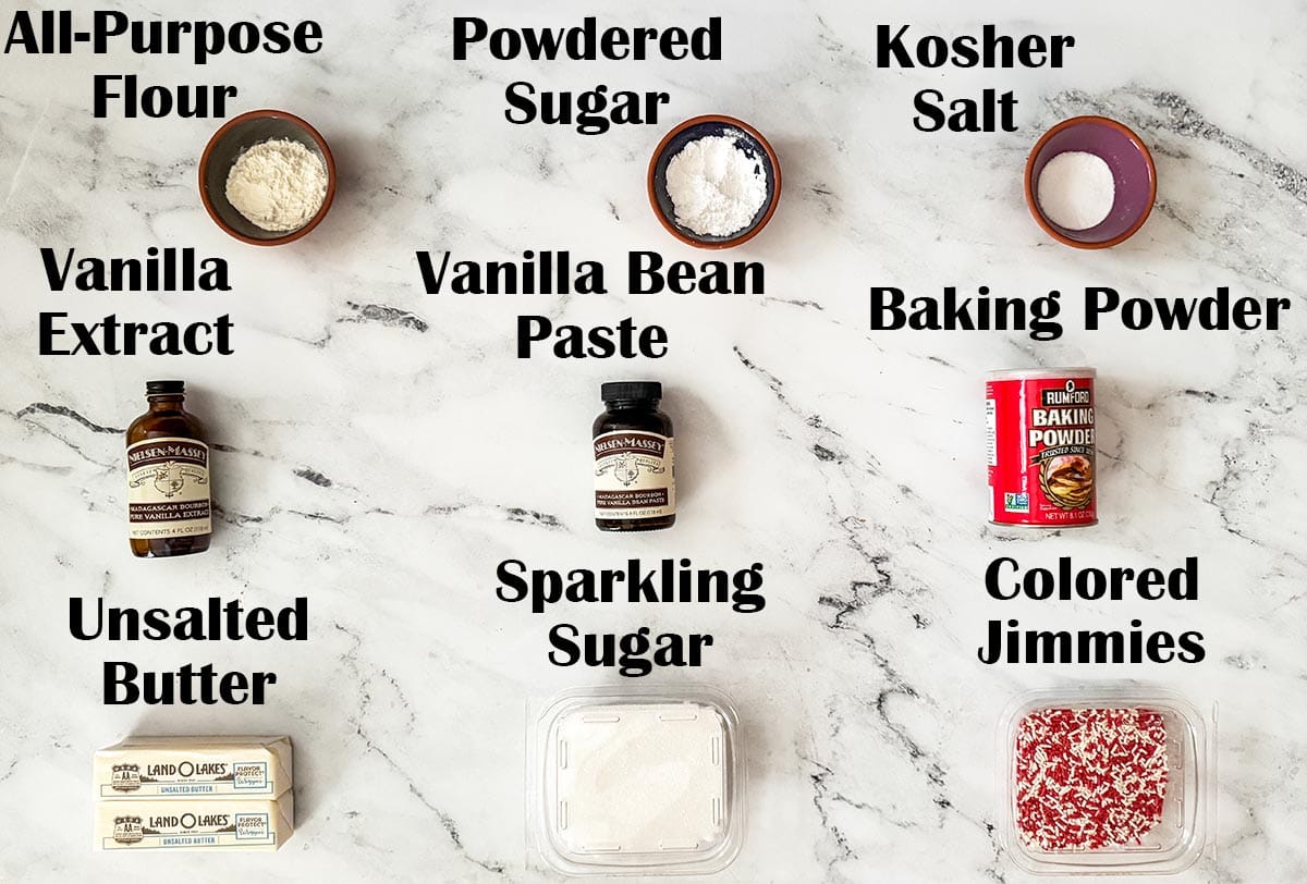 Sprinkle shortbread cookies ingredients.