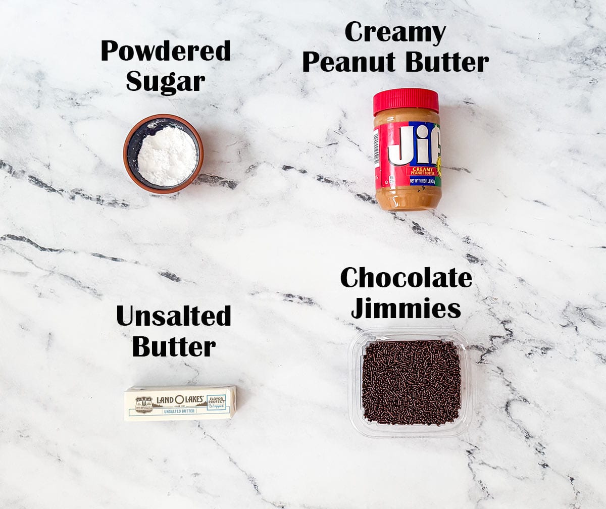 Chocolate cookie cupcakes with peanut butter frosting - frosting ingredients.