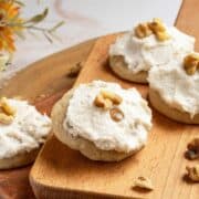 The feature photo of my Applesauce and Walnut cookies on a cutting board.