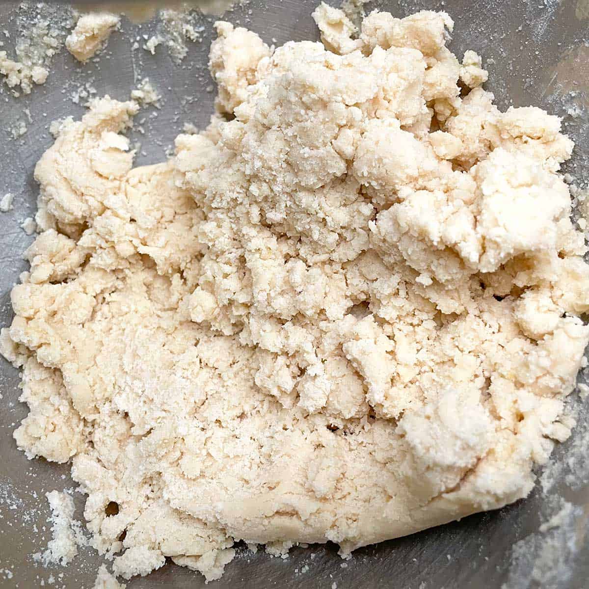 Added flour mixture to wet cookie dough.