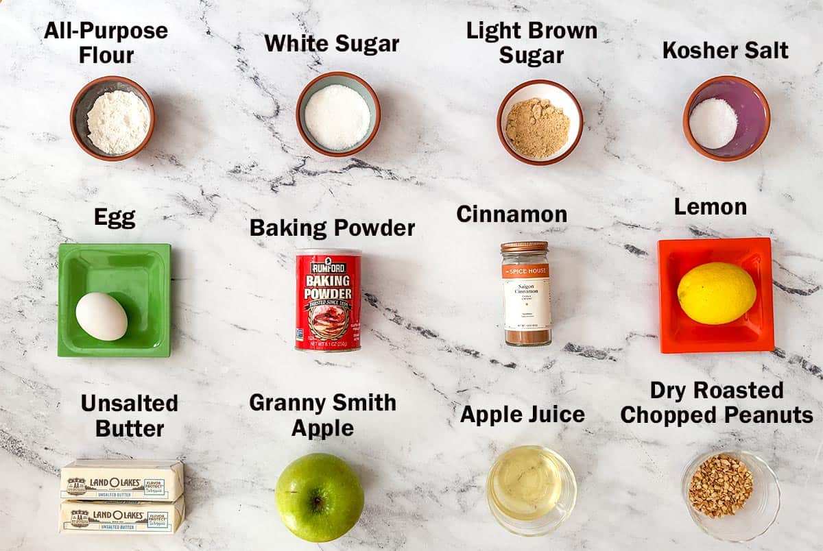 Caramel Apple Cookies with Peanuts ingredients for the cookies.