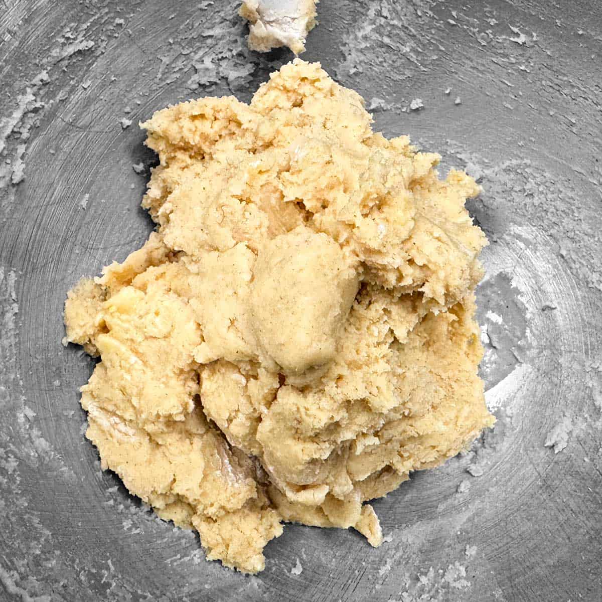 All the ingredients are mixed together and is soft but can hold it shape.